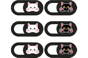 Heyu-Lotus Webcam Abdeckung, 6er-Pack Laptop Kamera Abdeckung Zubehör, Ultradünn Webcam Cover Compatible für Laptop, PC, MacBook, iMac, Computer, iPad, Smartphone(Katze)