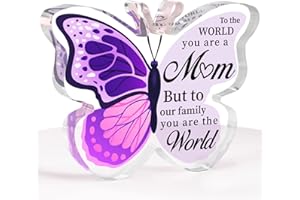 EINANMUT Gifts for Mum, Best Mum Birthday Gifts from Daughter Son - Mum Gifts Acrylic Butterfly Plaque, Unique Thanksgving Christmas Anniversary Presents for Mummy - 3.9 * 3 * 0.5 Inches