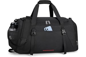 IGOLUMON Sac de Sport Homme Grande avec Compartiment à Chaussures et Compartiment Humide Sac de Voyage Étanche Femme 40L Sac de Natation Sac de Fitness Bagage à Main Weekender Gym Duffle Bag Noir