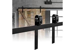 Jopassy Kit de Ferrures de Porte Coulissante 152 cm - Système Avec Capacité de Charge 150 kg Pour Porte en Bois, Rectangulaire