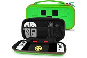 TIKOdirect Carrying Case for Switch & OLED & Switch Lite Mode, Cute Portable Travel Bag in Newest Updated Design of Green Interior, Green