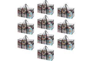 VENO Bolsa de Mudanza Extragrande y Resistente, Organizador de Ropa, Bolsas de Mudanza con Cremallera, Cubos de Almacenamiento Plegables, Almacenamiento en el Dormitorio(Transparente,Pack de 10)