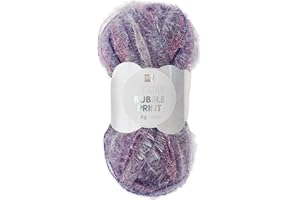Frida's Wollhaus Rico Design Creative Bubble Fil éponge - 50 g - Laine pour tricot et crochet - 57 couleurs (007 - Imprimé aubergine)