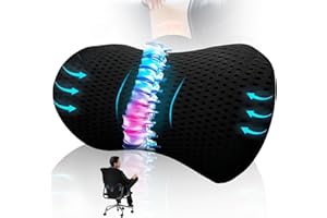‎AGCTRLER agctrler Lumbar Support Pillow aus Memory Foam, Ergonomisches Lendenwirbelkissen mit Gurte, Kissen für rückenschmerzen, Lendenstützkissen für Autositze und Bürostühle zum Ausruhen, Schlafen, Reisen