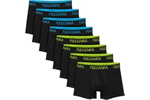 Fullluwaa Boxer Uomo (Pacco da 8) Mutande Uomo Cotone, Aderenti e Confortevoli, Elasticizzato