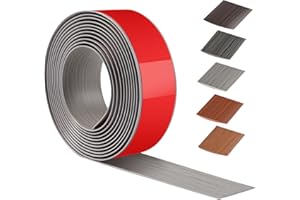 ZTOWOTO 400 cm X 5 cm Barre De Seuil Adhesive, Seuil De Porte Adhesif PVC, Barres De Transition De Seuil Pour Cuisine, Salon, Pour Joindre Les Renfoncements Du Sol, Du Carrelage Ou Du Tapis(Nouveau Bois gris)