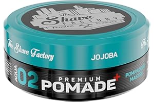 ‎THE SHAVE FACTORY THE SHAVE FACTORY Premium Pomade – 02 Pompadour Master 150ml – Haarpomade mit Starkem Halt, Mittlerem Glanz und Langer Kontrolle – Wasserbasiert, Leicht Auswaschbar – Barbershop-Qualität
