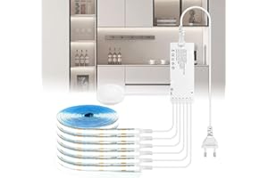 LRGBST 12V COB LED bandes, 6 rouleaux 2M blanc LED bandes avec toucher et main balayage Dimmschalter pour armoire, cuisines, vitrines, étagères, étagères, acoustikpaneele éclairage