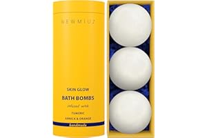 NEW MIUZ Natural Bath Bombs - Luxurious Fizzing Bubble Bath Gift For Dry Skin Hydration Moisturizing - Turmeric & Arnica Orange Essential Oil - Immerse Yourself In A Blissful Spa Bath Relaxation Stress Relief