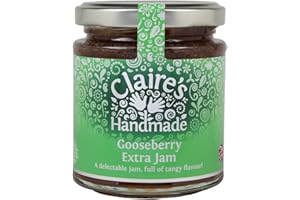 Claire's Handmade | Gooseberry Extra Jam | Breakfast Treat | Great Taste | Tangy Flavour | Gluten Free | GMO Free | Suitable for Vegetarians & Vegans | 227g Jar