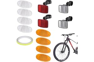 Aczyqws bike front reflector white 12 bicycle reflectors bicycle spoke reflector bracket with 1 pcs 8 meter reflector strap suitable for motorcycles mountain bikes children's bikes white red yellow