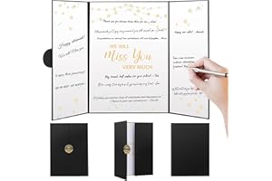 WALLFID Black Gold We Will Miss You Decorations,Guest Book Alternative for Farewell,Retirement Gifts for Colleagues,Leaving Party Supplies with We Will Miss You Card,Memorable Going Away Presents (Black Gold)