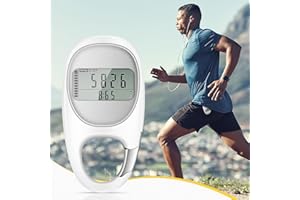 BlueEour 3D Pedometer for Walking, Portable Digital Step Counter with Carabiner Clip, Track Steps Calorie Miles Fitness Pedometer with Clear Display for Men Women Kids Walking Hiking Running Sports
