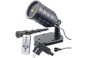 ‎LUNARTEC Lunartec Star Shower: Laser-Projektor mit Sternenregen-Lichteffekt, Fernbedien., Timer, IP65 (Laser Projektor Weihnachten, Laser Garten, Weihnachtsbeleuchtung)