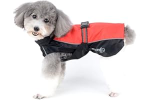 Zunea Raincoat for Small Dogs Waterproof Reflective Rain Jacket Windproof Lightweight Mesh Lining Rain Cover Puppy Clothing for Hunting Hiking Chihuahua Clothing for Wet Days Red XL