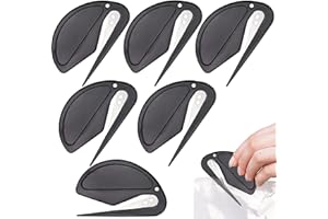 ‎QINGMENG qingmeng Brieföffner, 6 Stück Letter Opener, Folienmesser Folienschneider mit Metallklinge,Kunststoff Slitter Effizient Mail Öffner Tool für Verpacken Post und Papier Schneiden Schwarz