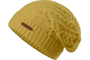 MAGISDU Gorro Invierno Mujer Gorros de Lana Merino de Punto Forro de Lana Largo Beanie Hat Termico Delicada y Cálido Suave y Acogedor
