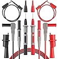 AstroAI Multimeter Test Leads Kit Electronic with Alligator Clips and Plunger Mini Hooks, Probes Upgraded To CAT IV for Astro