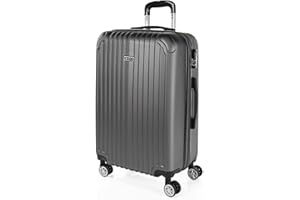 ITACA - Maleta Mediana con 4 Ruedas Giratorias para Viajes Largos Tipo Trolley Ideal como Maletas de Viaje Grandes 23 Kilos y Maleta Viaje Mediana Resistentes, Antracita