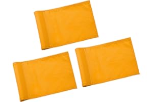 KINGTOP Solid Golf Flag with Plastic Insert, Putting Green Flags for yard, Indoor/Outdoor, Garden Pin Flags, 420D Premium Nylon Flag, 8" L x 6" H, Orange, 3-Pack