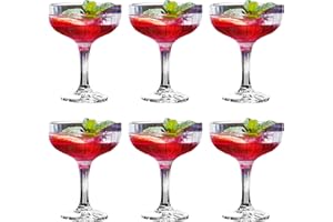 MYKAGS Ensemble de 6 verres à cocktail de martinis 7,7 onces de verres à martini classiques pour les cocktails de margaritas et les boissons mixtes