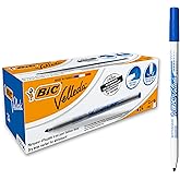 BIC Velleda 1721, Rotuladores para Pizarra blanca de Punta Fina, Óptimo para la Escuela y Equipos de Oficina - Azul, Paquete 