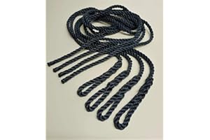 ROTA MARINE 8mm 1mt 3strand Fender lines rope fender tie Polyester spliced whipped stitched Ready to use (Navy, Pieces: 6)