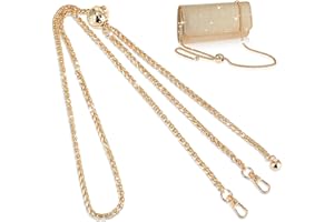 GEEHUA Cadena para bolso, cadena de metal de 120 cm, cadena para bolso, cadena para correa de transporte, cadena de repuesto para bolso de hombro y bolso, correa ajustable para bolso(oro claro)