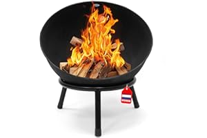 HEAT Outdoor Living Kappa Brasero sur Pieds Noir – Paniers à feu – Brasero pour Le Jardin – 56 x 56 x 60 cm (Noir)