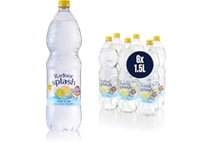 RADNOR HILLS Radnor Splash Lemon and Lime SUGAR FREE Flavoured Water 6 x 1.5L
