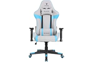 Oversteel - ULTIMET Silla Gaming Profesional Tela Transpirable, Reposabrazos 2D, Ajustable en Altura, Respaldo Reclinable 180º, Pistón Gas Clase 3, Hasta 120Kg, Color Gris/Azul