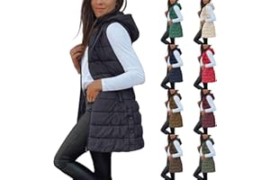 Cocila Gilet for Women UK Puffer Vest Quilted Gilet 2025 NEW Upgraded Outwear Vest Hooded Warm Winter Zip Up Lightweight Body Warmer Padded Stand Collar Sleeveless Outdoor Jacket Plus Size S-XXL