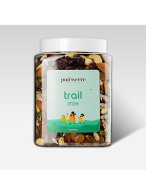 Pureserve Superfood Trail Mix 1kg – Premium Blend of Cashews, Almonds, Raisins, Cranberries, Black Raisins, Pumpkin & Sunflower Seeds