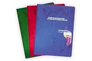 Calligraphe 7600C Un Cahier de Travaux Pratiques (une Marque de Clairefontaine) - 24x32 cm - 96 Pages Grands Carreaux 70 g et Unies Blanches 90 g - Couverture Carte Recyclée Vernie - Couleur Aléatoire