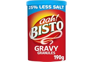 Bisto reducerat salt nötkött såskorn 190 g trumma (1-pack) | Smakgranuler, enkel förberedelse, traditionell smak, premiumkvalitet, perfekt för hjärtliga familjemåltider