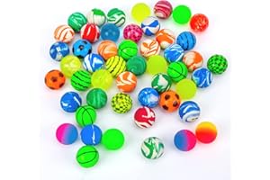 ‎HAKACC HAKACC 50 Stück Flummis für Kinder, 25mm Bunte Gummibälle aus Hartgummi, Ideal für Partyspiele, Kleinigkeiten Geschenke & Stressabbau