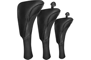 FINGER TEN Golf Club Head Covers for Woods Long Cover Driver Hybrid Fairway, Headcovers with Interchangeable No. Tag Novelty Durable Fit Woods Clubs
