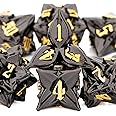 KERWELLSI Metal DND Dice Set, Leaf D&D Dice, 7Pcs Dungeons and Dragons Dice, Polyhedral & RPG Dice With Box, D and D Dice Set D20 D12 D10 D8 D6 D4
