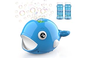 Baztoy Maszyna do baniek mydlanych z 2 płynami, dla dzieci, chłopców, dziewczynek, zabawka, automatyczna maszyna do robienia baniek mydlanych, 3000+ baniek na minutę, prezent do ogrodu, na imprezę,