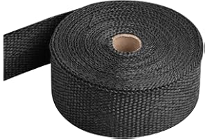 ORENGE Nastro Termico Isolante 10M Bende Termiche Moto per Tubo Scarico con 10 Fascette Acciaio Inox, Nero Benda Termica Scarico in Fibra di Vetro Antiscottatura Nastro Protezione per Marmitta Auto Moto (B)
