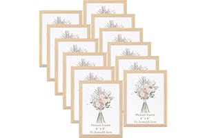 Giftgarden Juego de 12 Marco 15x20, Marcos para Cuadros de PVC Color Madera Ideal para Fotos, Pósters y Certificados, para Colgar en la Pared o Colocar Sobre una Mesa