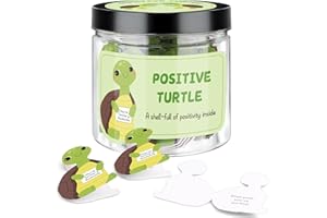 SEVENMYE Positive Turtle Jar with Pun Emotional Support Affirmation Cards Employee Appreciation Gifts You're Turtley Awesome Inspirational Gift Thank You Gifts for Coworker Staff Teacher Office