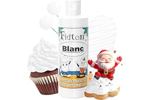 Colorant Alimentaire 160ml - Fidton Colorants Alimentaires Hautement Concentré de Grande Capacité pour la Décoration de Gâteaux, Colorant Alimentaire Liquide pour Fondant, Macarons, Muffins - Blanc