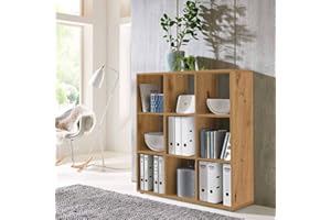 ‎BMG MÖBEL BMG Möbel Würfelregal Nizza Größen (Artisan Eiche, Würfel 9 Fächer)