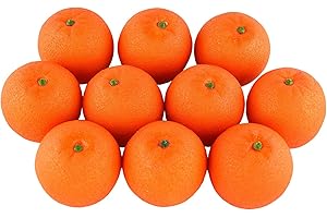 JEDFORE 10Pcs Artificial Lifelike Simulation Orange Set Fake Fruit for Home House Kitchen Party Decoration