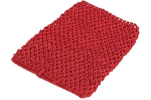 smallJUN 9"Crochet Tube Top Élastique Ceinture Bandeau Cheveux Bande Filles Tutu Jupe Crochet Tube Top Élastique Ceinture Rouge