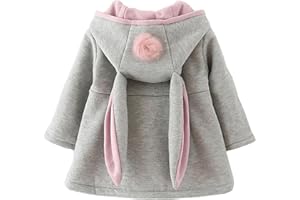 TMEOG Cappotto Giacca con Cappuccio Coniglio Felpa Mantello del Cappotto di Inverno della Pelliccia della Neonata Bambine e Bambino