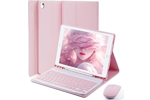 MICROTUNK Cover Per iPad 9,8,7 Generazione 10.2 Pollici(9a/2021 8a/2020 7a/2019)/Ipad Air 3 10.5 Pollici /ipad pro 10.5 Pollici (2017)con Bluetooth Wireless italiana tastiera (QWERTY) e Mouse Keyboard Case Rosa