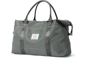 HYC00 Travel Duffel Bag,Sports Tote Gym Bag,Shoulder Weekender Overnight Bag for Women, D-olive Green-Large, L,