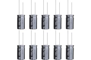 ALLECIN Condensadores Electroliticos 4700uF 16V Condensador Electrolitico de Aluminio 4700μF 16Voltios 13x25MM Electrolytic Capacitor 4700 uF MFD 105°C (Paquete de 10 Piezas)